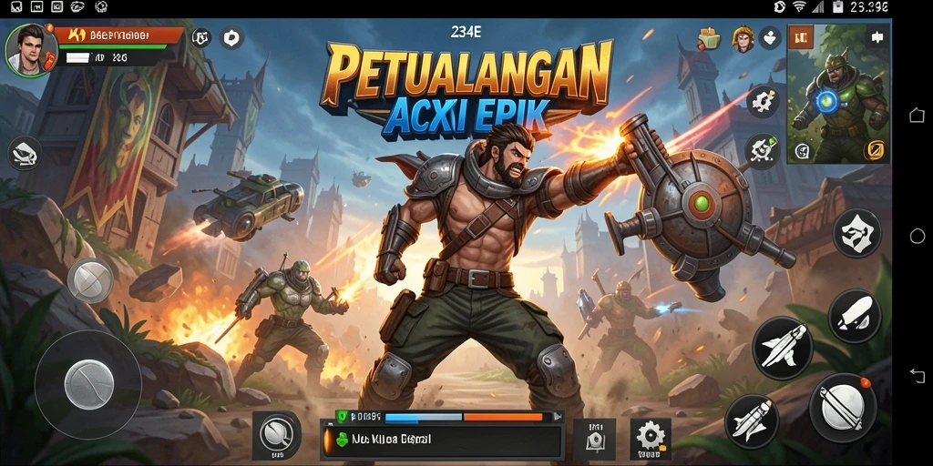Skrin permainan <strong>234E</strong> menampilkan aksi yang mendebarkan dan grafis yang menakjubkan.