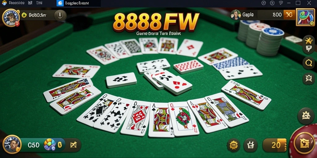 Tampilan gameplay Gaple yang seru di 888FW.