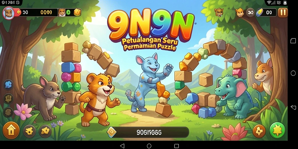 Tampilan gameplay seru dari 9N9N yang penuh teka-teki.