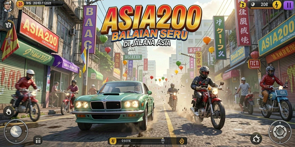 Gameplay seru di ASIA200 dengan balapan menegangkan.