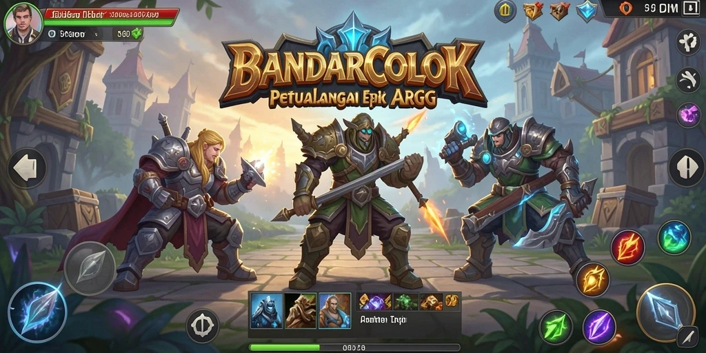 Screenshot utama BANDARCOLOK menampilkan pertarungan epik dengan efek visual dramatis.