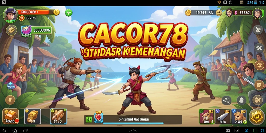 Tangkapan layar permainan CACOR78 yang menunjukkan strategi pertempuran.