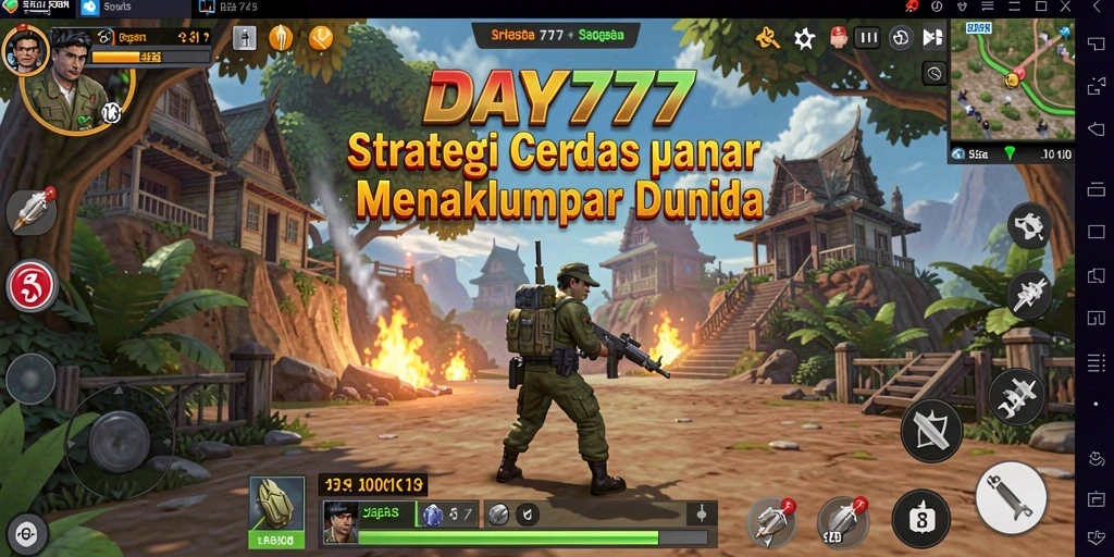 Tampilan gameplay <strong>DAY777</strong> menunjukkan pertempuran strategis yang intens dan mendebarkan.