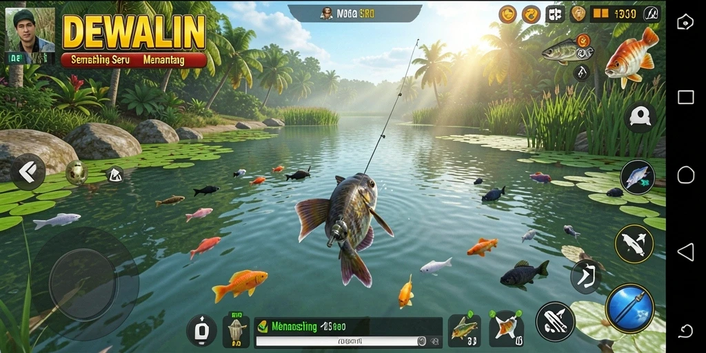 Tangkapan ikan besar dalam gameplay DEWALIN yang mendebarkan.