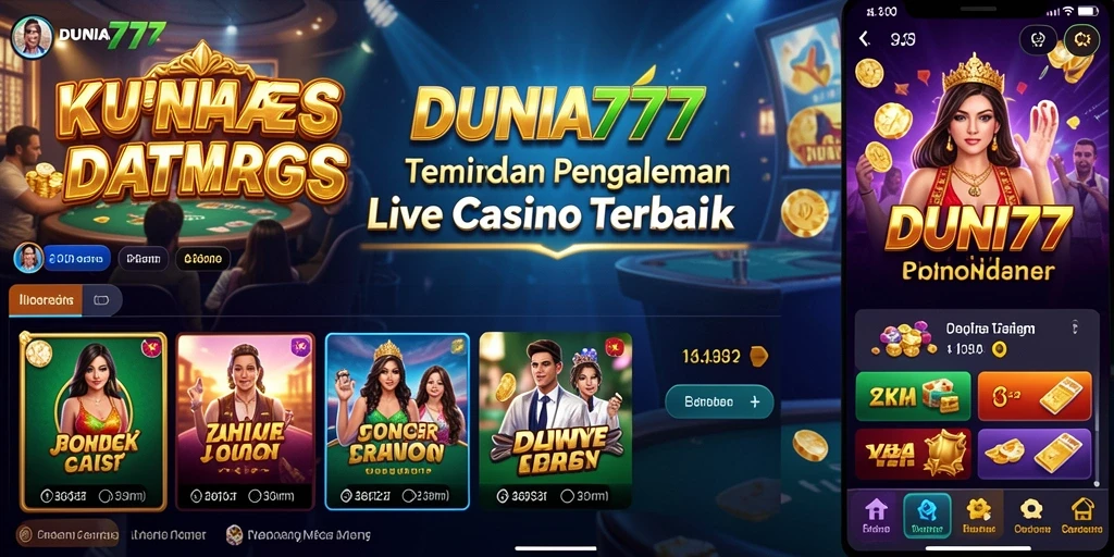Screenshot DUNIA777 menampilkan suasana live casino yang seru dan interaktif.