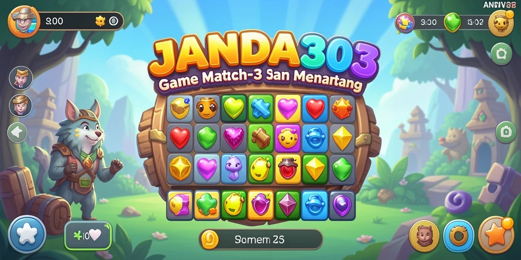 Tampilan gameplay <strong>JANDA303</strong> saat memecahkan blok warna-warni.