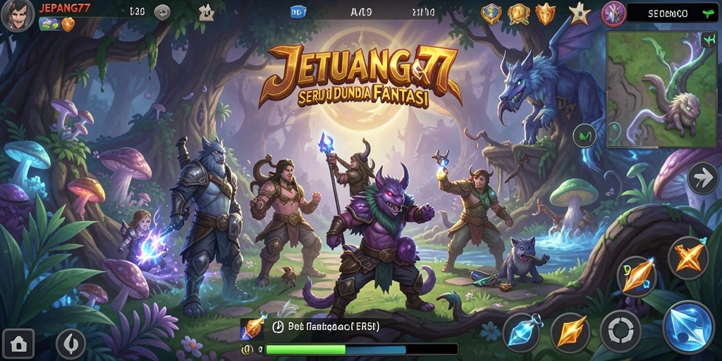 Tampilan gameplay JEPANG77 yang menakjubkan di lingkungan petualangan.