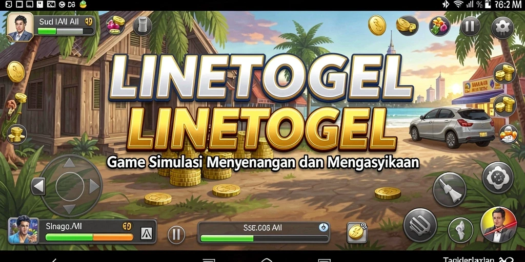 Screenshot menampilkan gameplay LINETOGEL dengan tampilan menarik.
