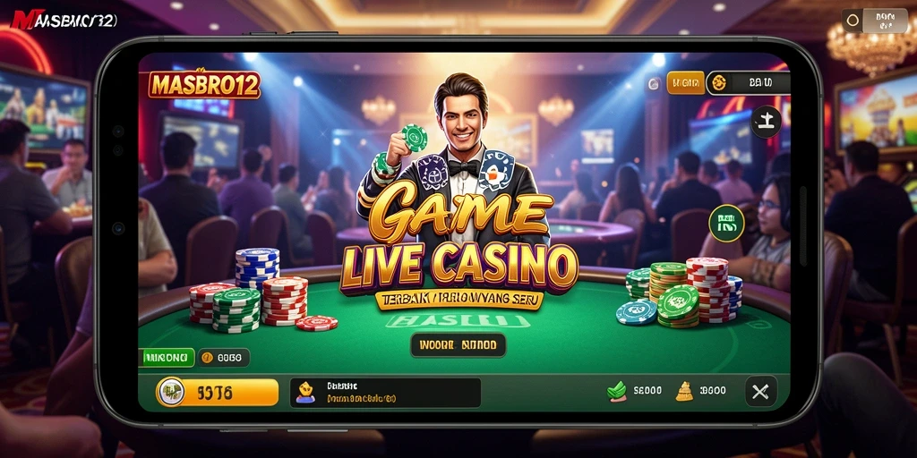 Tampilan nyata gameplay Live Casino di MASBRO12 dengan dealer profesional.