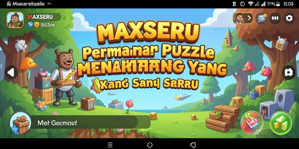 Screenshot gameplay MAXSERU dengan berbagai teka-teki menarik.