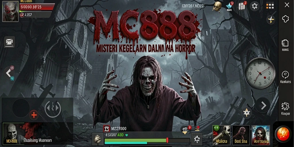 Tampilan gameplay menakutkan dari MC888 di dunia kegelapan.