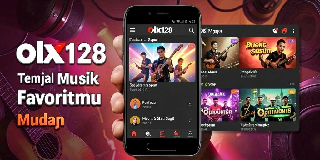Screenshot gameplay OLX128 menampilkan antarmuka musik yang menarik dan interaktif.