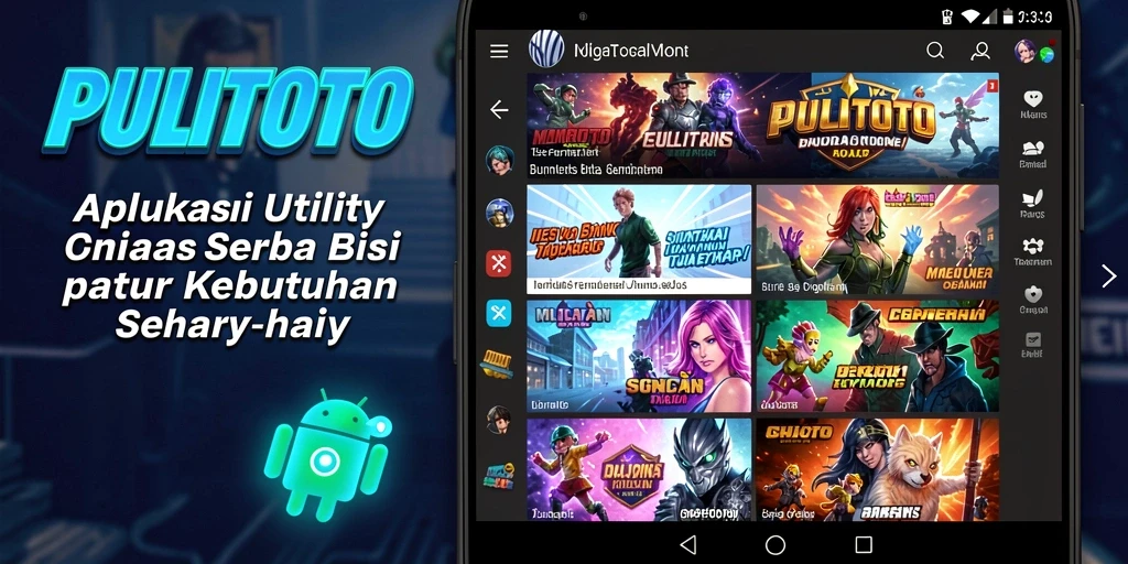 Tampilan utama PULITOTO dengan berbagai fitur Utility.
