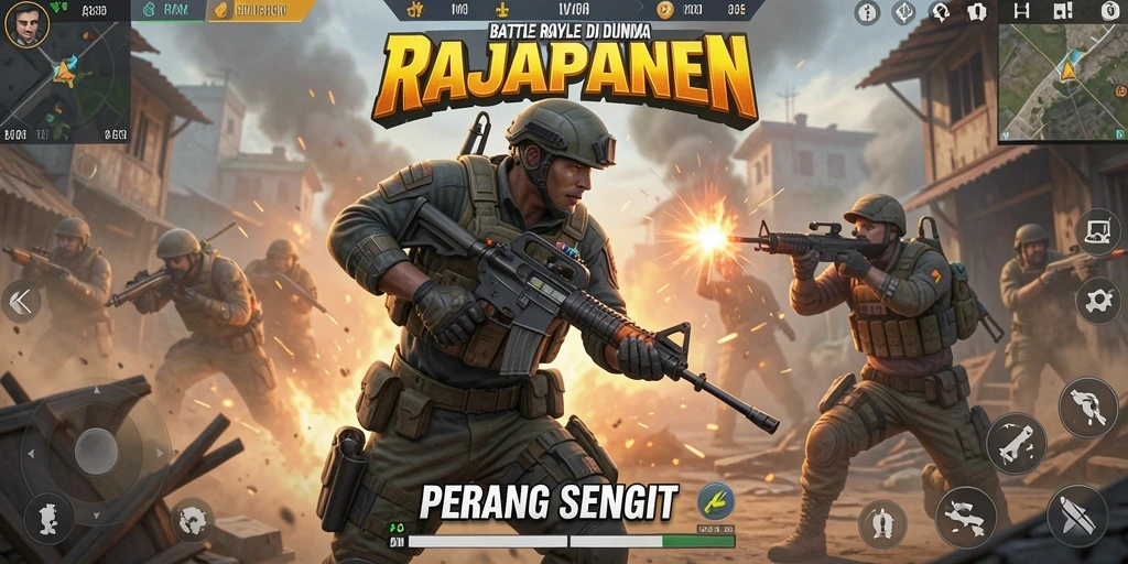 Tangkapan layar menunjukkan aksi mendebarkan di medan pertempuran RAJAPANEN.