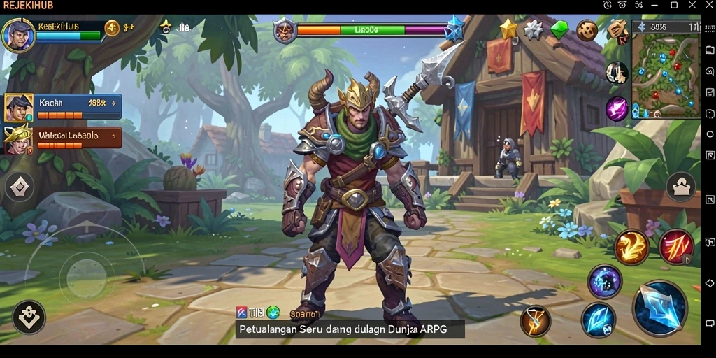Screenshot gameplay mendebarkan dari REJEKIHUB yang menunjukkan aksi ARPG.