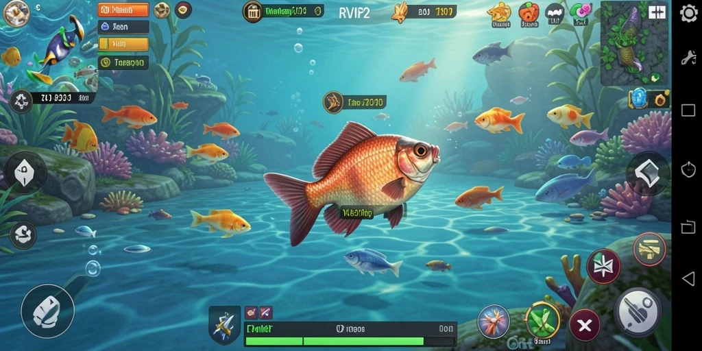 Tampilan gameplay menarik dari RVIP2 yang menampilkan suasana memancing yang seru.