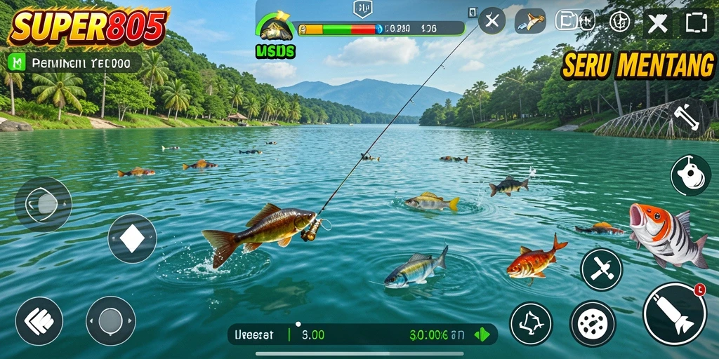 Menampilkan gameplay menarik dalam memancing dengan efek visual yang menakjubkan.