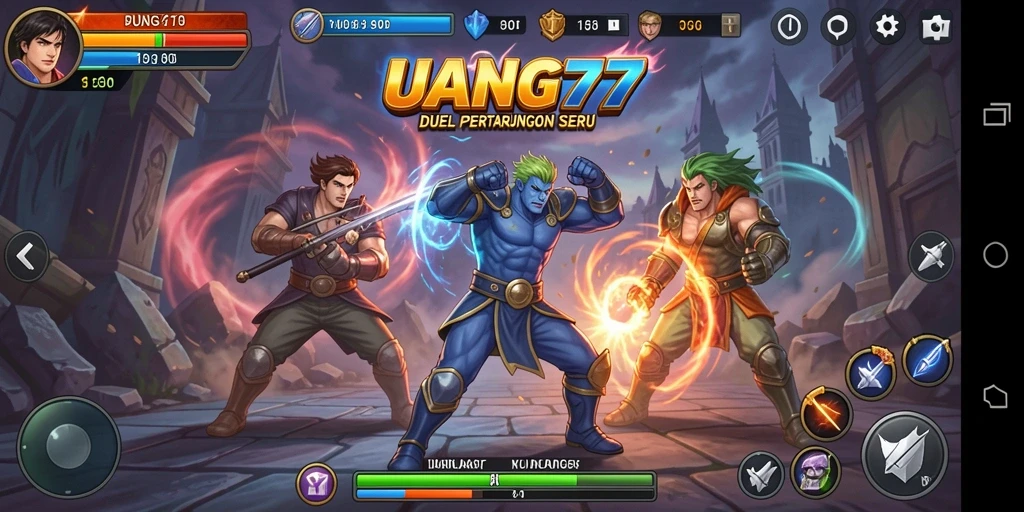Tampilan gameplay yang intens dan mendebarkan dari UANG77.