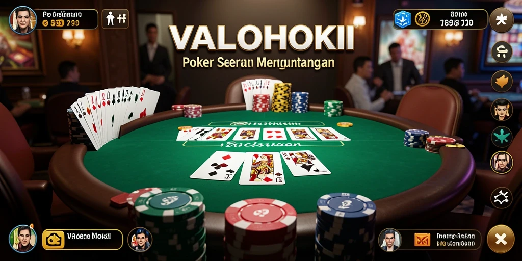 Tampilan gameplay VALOHOKI yang mendebarkan dan penuh strategi Poker.