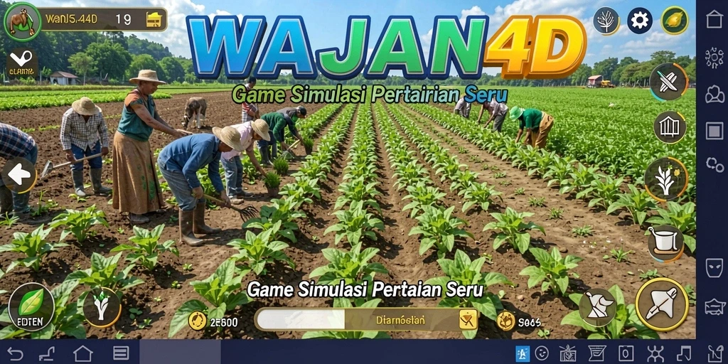 Tampilan gameplay seru dalam WAJAN4D, nikmati keseruan bertani.