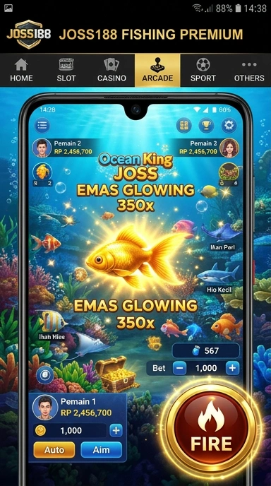 Screenshot aplikasi joss188 dengan antarmuka utama yang user-friendly.